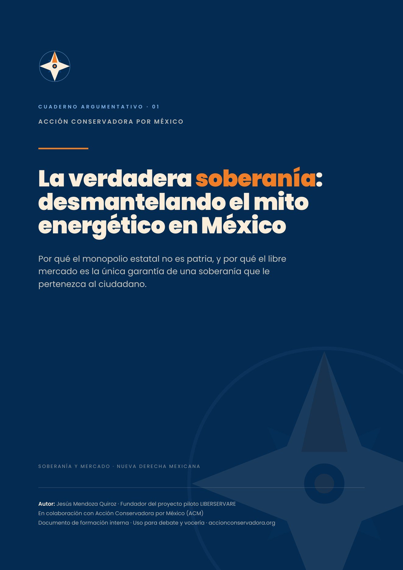 Portada del cuaderno argumentativo La verdadera soberanía, de Acción Conservadora por México
