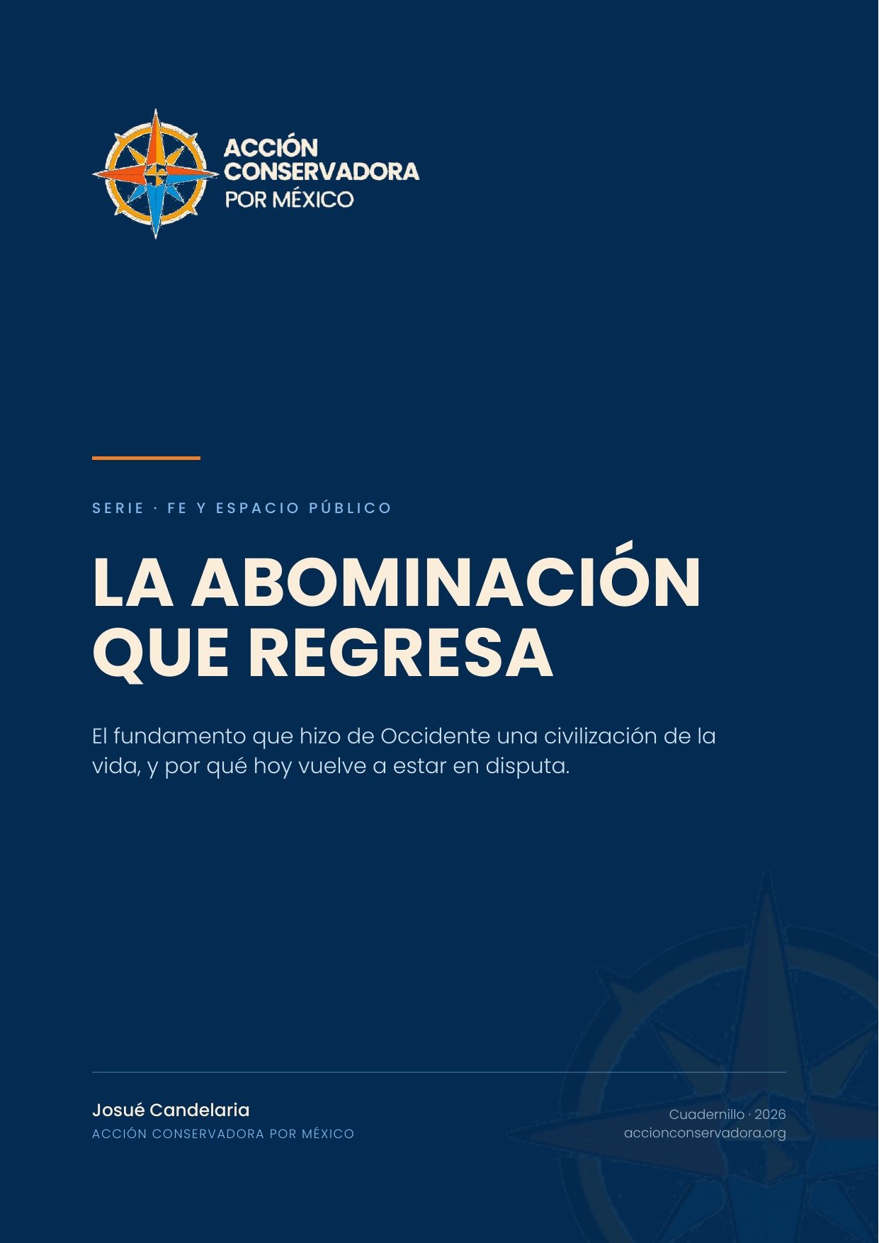 Portada del cuadernillo La abominación que regresa, de Acción Conservadora por México